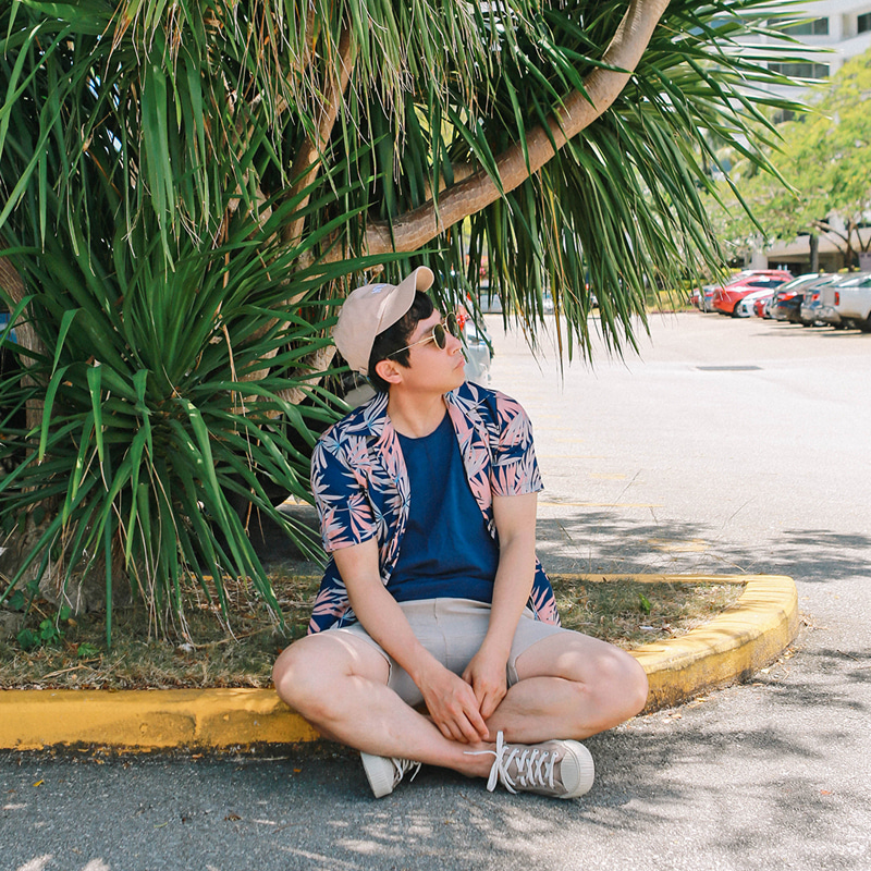 트윙클 플라워 남성 셔츠 (하와이안 여름 반팔 남방)
