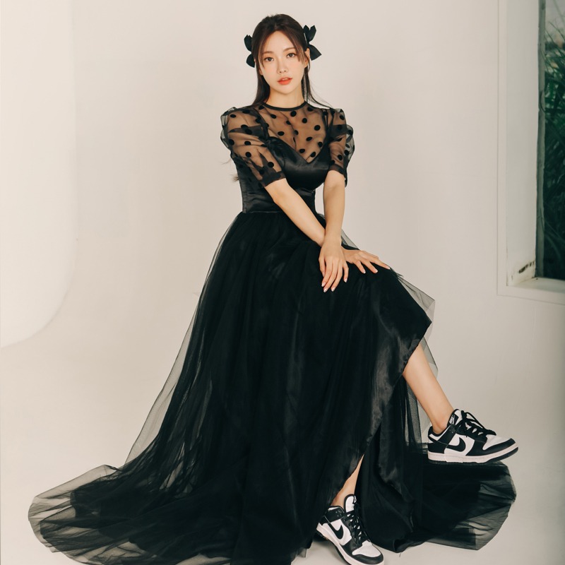 [셀프 웨딩]피오레 블랙 슬립 드레스
